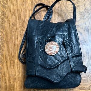 Artist Ilze Heider Crossbody Leather bag like new condition with Ryolite Stone